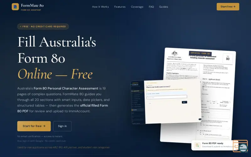 Screenshot of FormMate 80