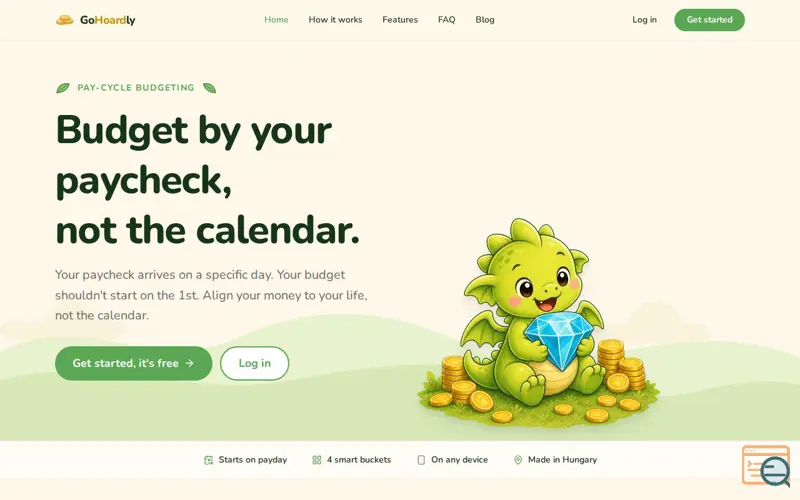 Screenshot of GoHoardly - Budget by your paycheck, not the calendar