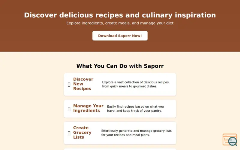 Screenshot of Saporr