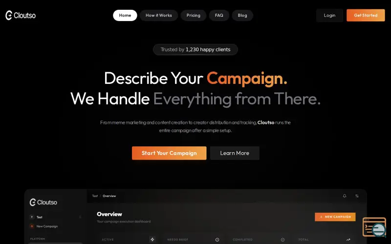 Screenshot of Cloutso