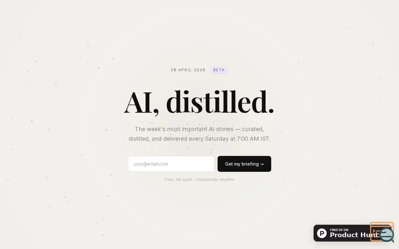 Screenshot of AI Distilled