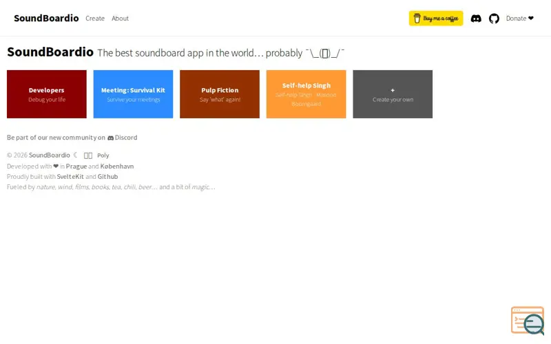 Screenshot of SoundBoardio