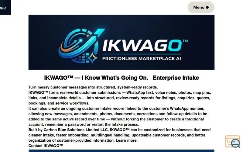 Screenshot of IKWAGO Enterprise
