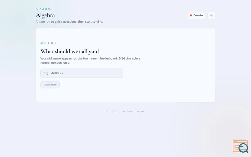 Screenshot of Algebra