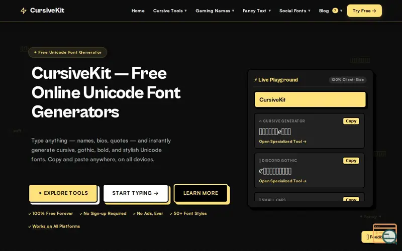 Screenshot of CursiveKit
