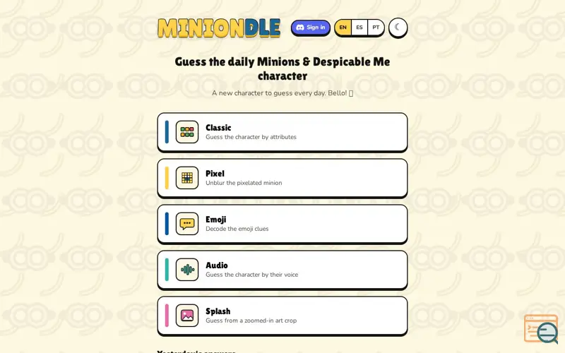 Screenshot of Miniondle