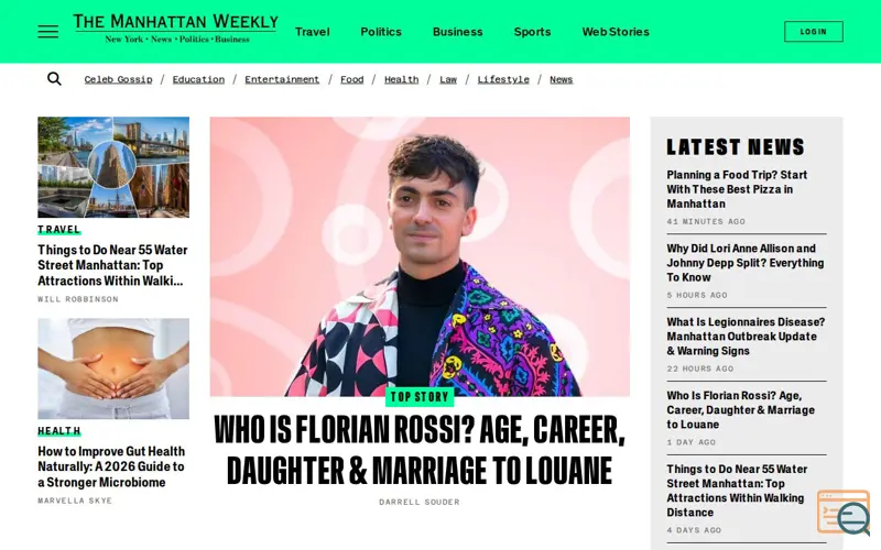 Screenshot of The Manhattan Weekly, a launch using Spectra