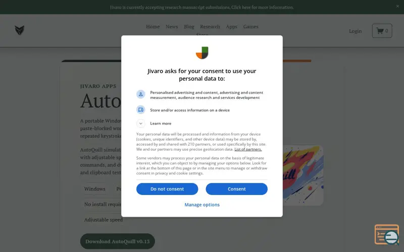 Screenshot of AutoQuill