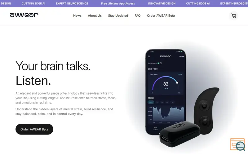 Screenshot of AWEAR