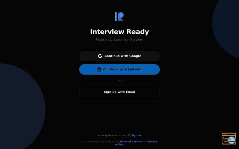 Screenshot of Interview Ready
