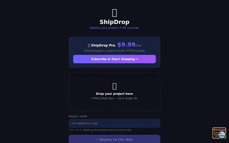 Screenshot of  ShipDrop