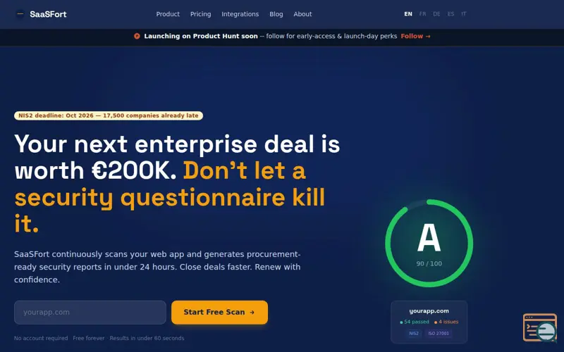 Screenshot of SaaSFort