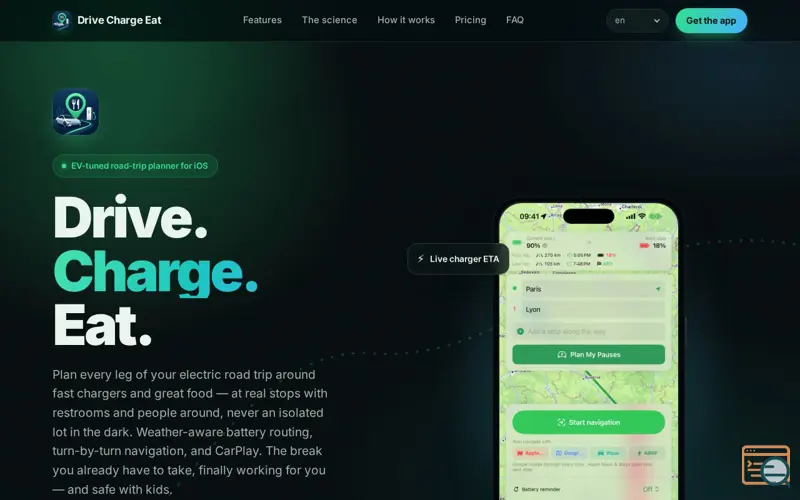 Screenshot of Drive Charge Eat