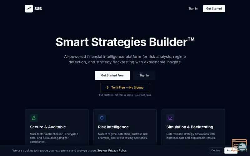 Screenshot of Smart Strategies Builder