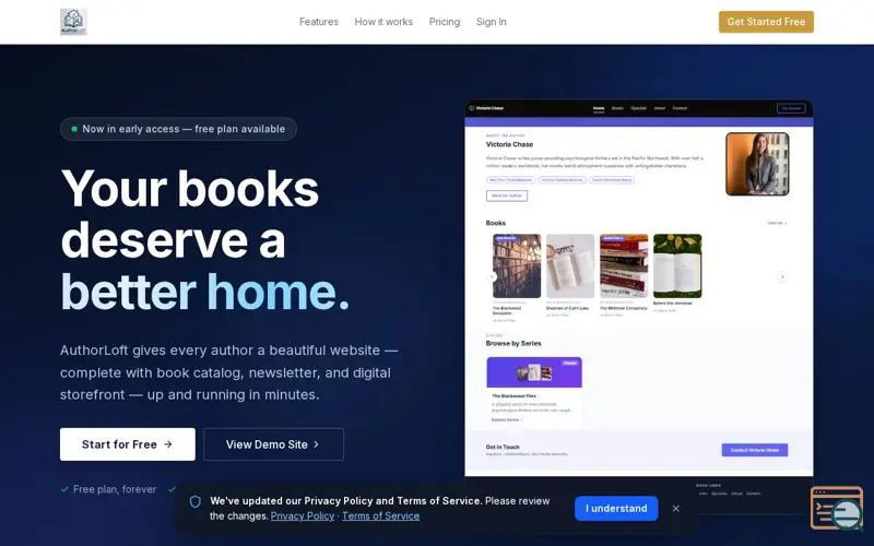 Screenshot of AuthorLoft