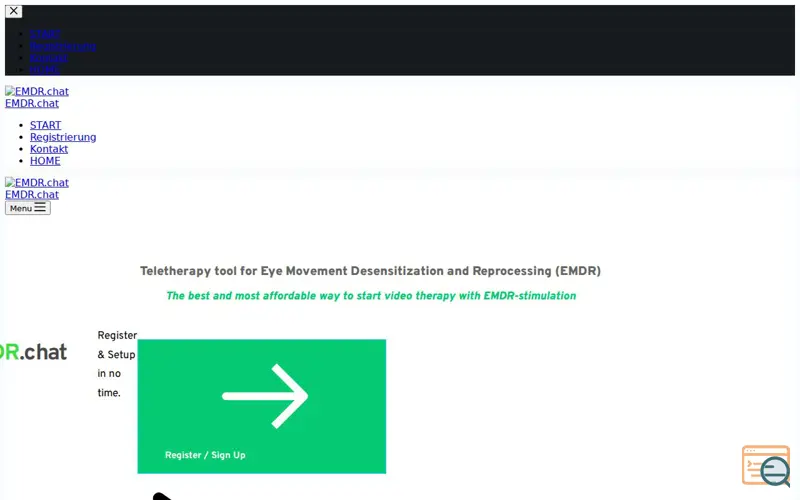 Screenshot of EMDR.chat, a launch using SITE.nl