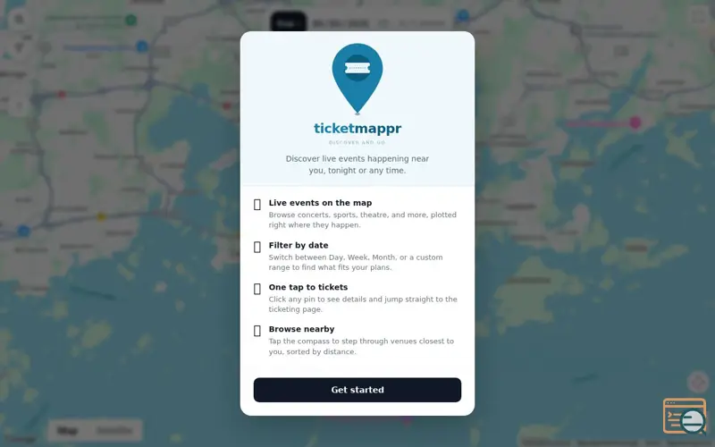 Screenshot of TicketMappr