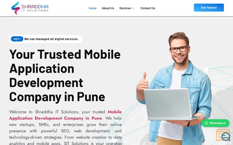 Screenshot of Shraddha IT Solutions
