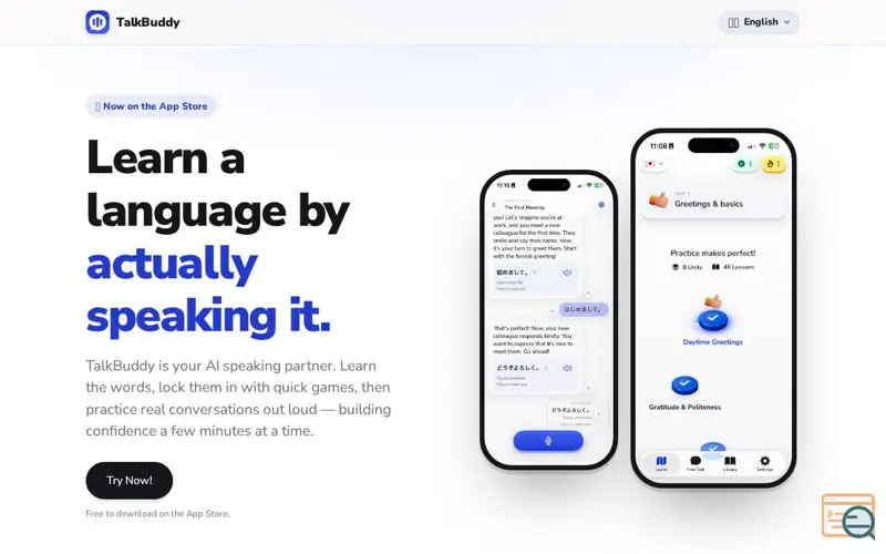 Screenshot of TalkBuddy