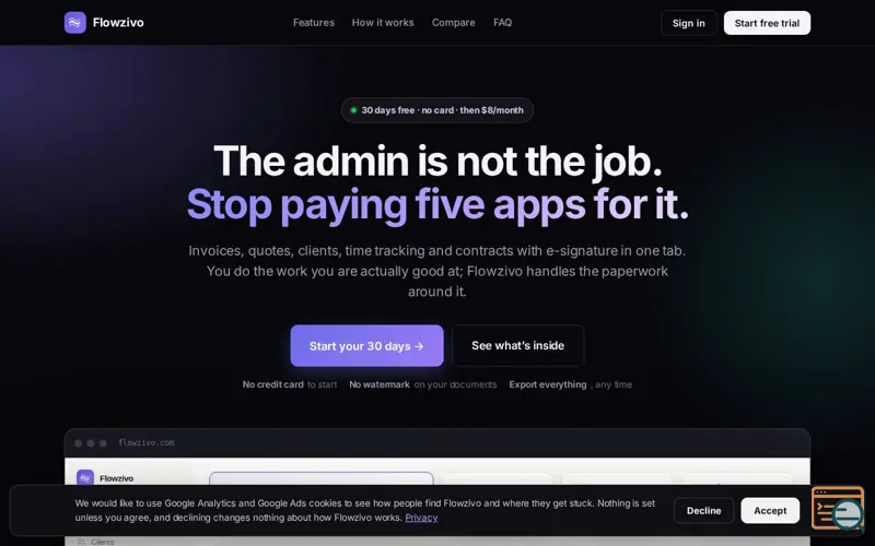 Screenshot of Flowzivo