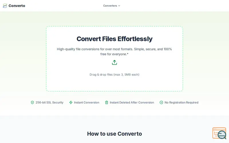 Screenshot of Converto Tech