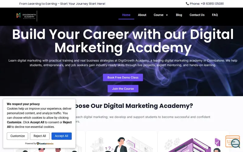 Screenshot of Digigrowth academy