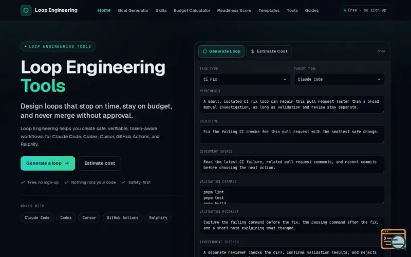 Screenshot of Loop Engineering