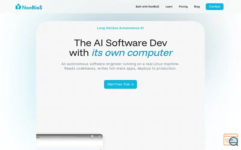 Screenshot of NonBioS.ai, a launch using Linode/Akamai DNS