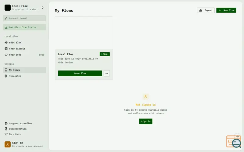 Screenshot of Microflow, a launch using Strato Email