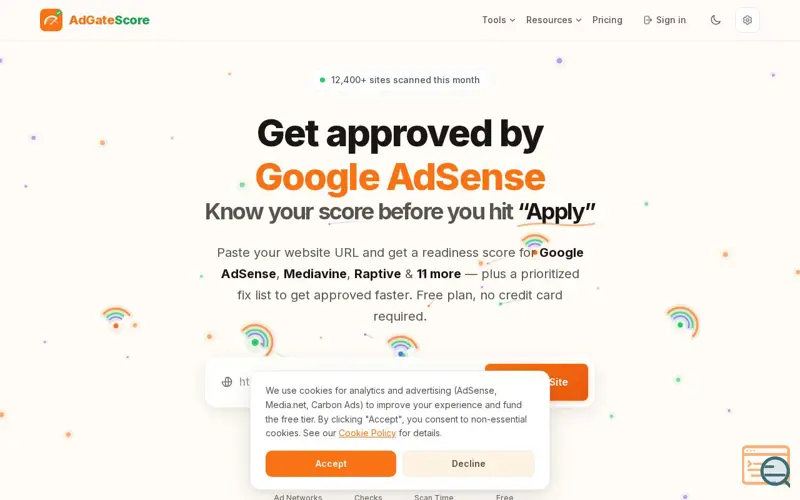 Screenshot of AdGateScore