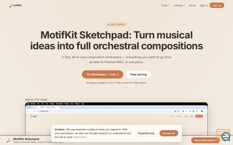Screenshot of MotifKit