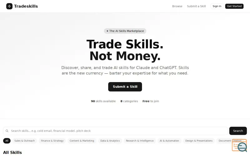 Screenshot of Tradeskills