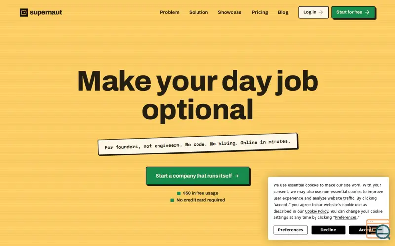 Screenshot of Supernaut AI