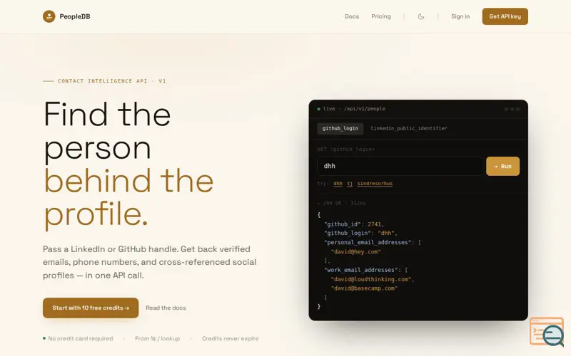 Screenshot of PeopleDB