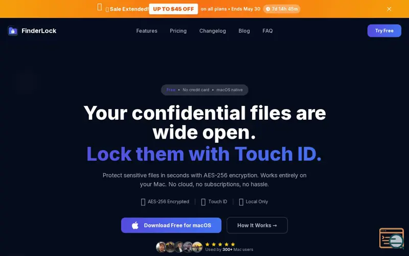 Screenshot of Finderlock