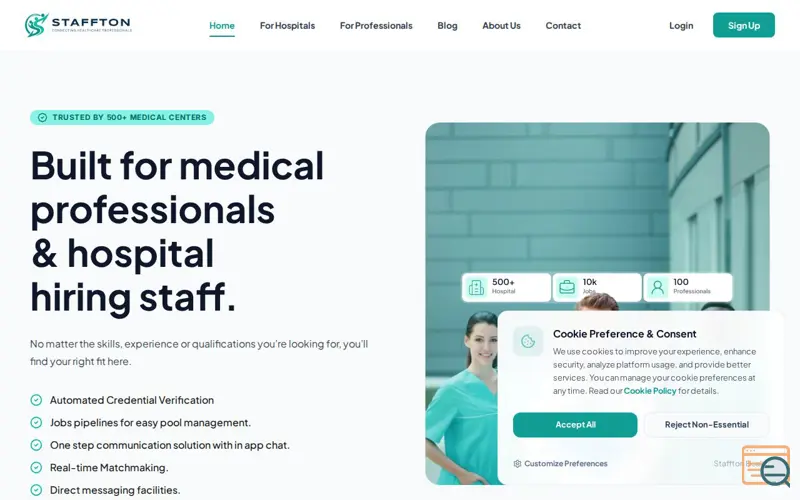 Screenshot of Staffton - Health Recruitment Platform 