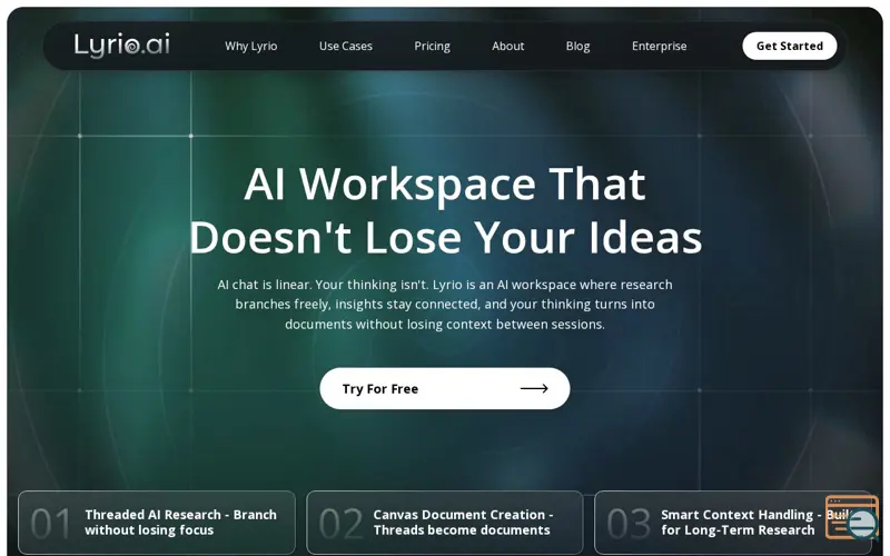 Screenshot of Lyrio AI Workspace, a launch using Usercentrics