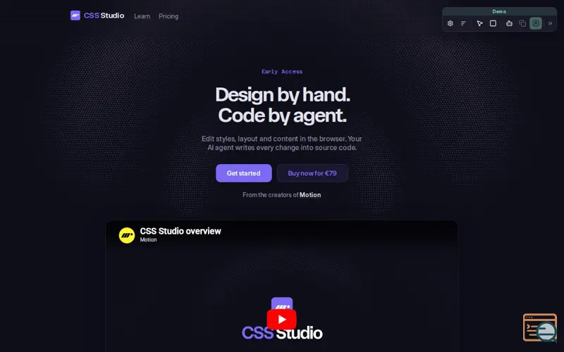 Screenshot of CSS Studio, a launch using Visitors