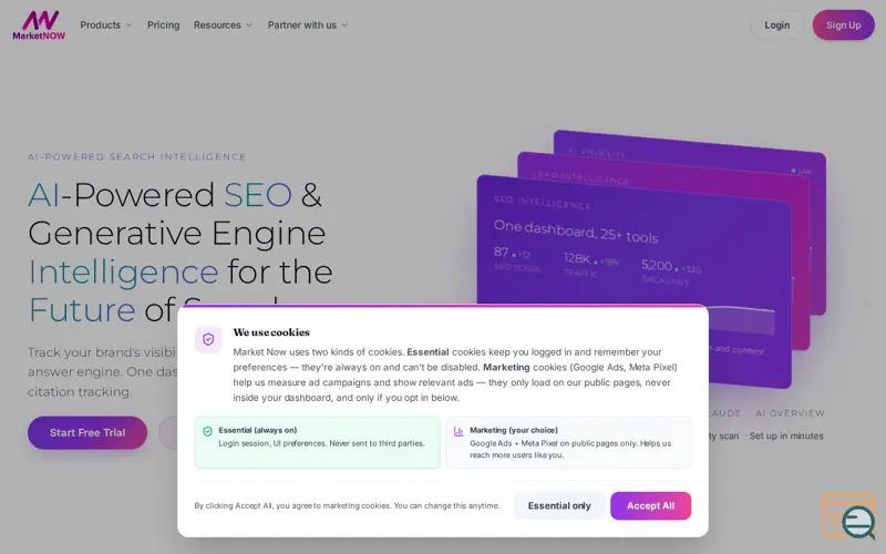Screenshot of MarketNOW