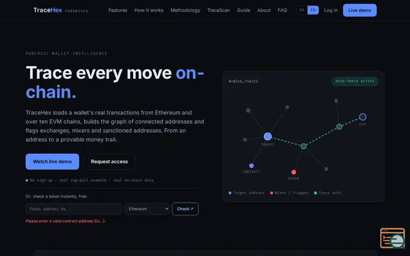 Screenshot of TraceHex