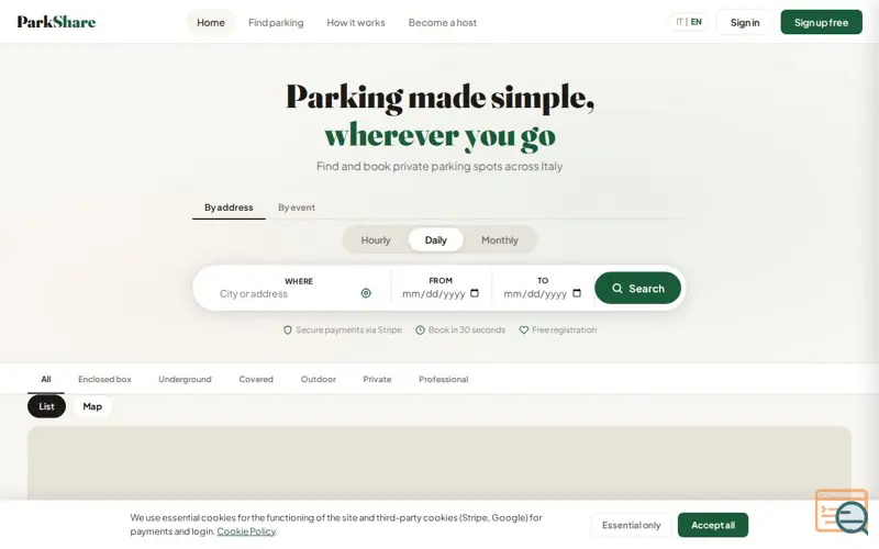 Screenshot of ParkShare