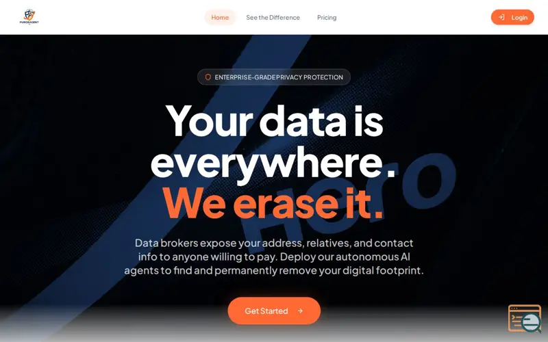 Screenshot of PurgeAgent.AI