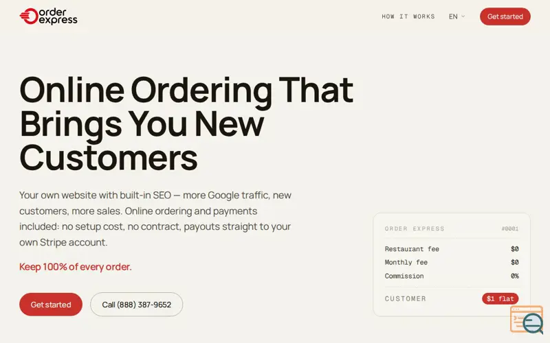 Screenshot of Order Express - Own your  website