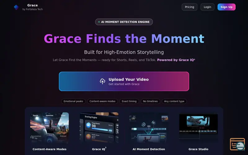 Screenshot of Grace — AI Moment Detection Engine