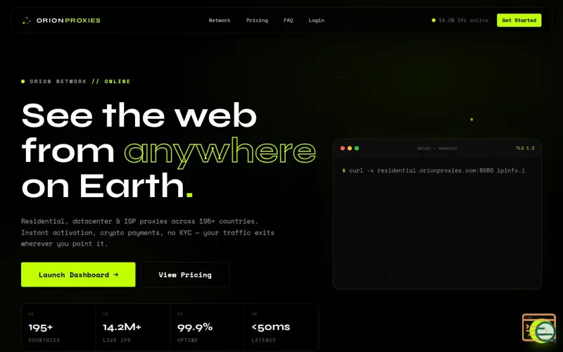 Screenshot of OrionProxies