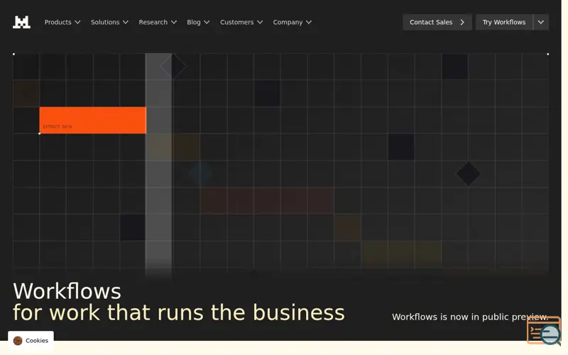 Screenshot of Mistral Workflows, a launch using Cursor