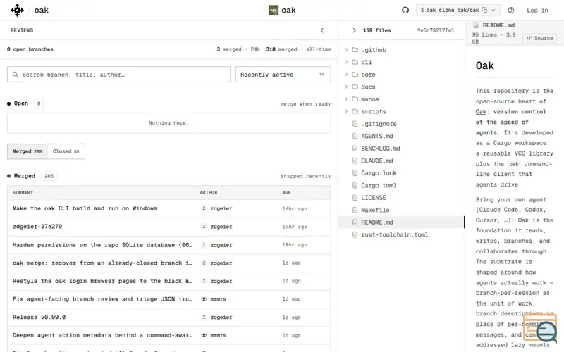 Screenshot of Oak