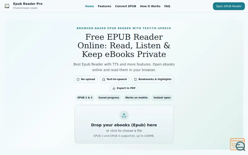Screenshot of Epub Reader Pro