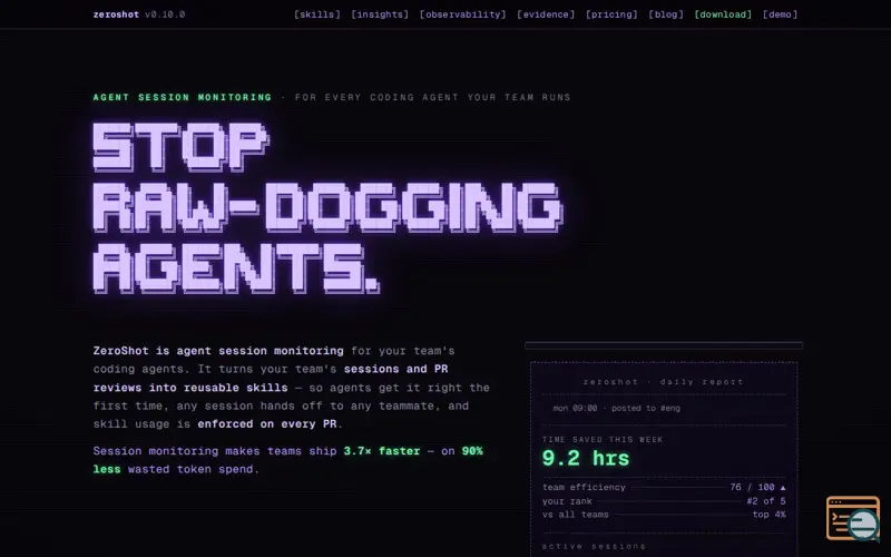 Screenshot of Tryzeroshot