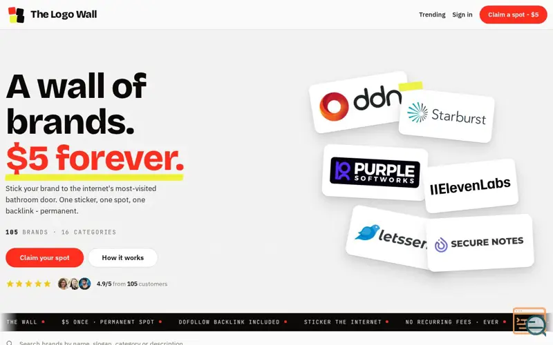 Screenshot of The Logo Wall - Get Noticed